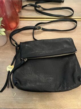 Margot New York Black Leather Crossbody Bag